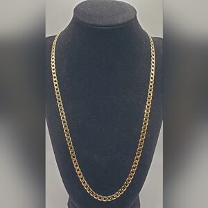 Gold Plated Curb Chain Necklace 5mm 22" Men Women, NEW